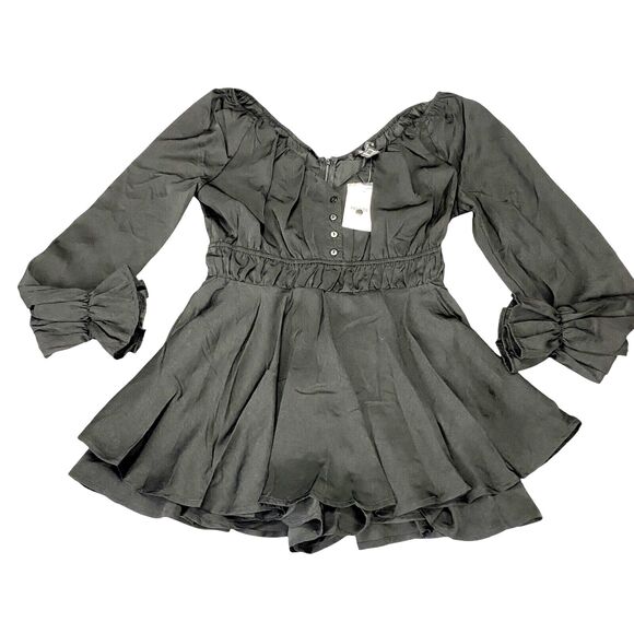 Forever 21 Romper Dress with Built in Shorts Women's Size Medium Black - Picture 1 of 16